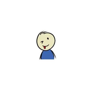 😜 stick figure, cartoon, winking, tongue, illustration telegram sticker