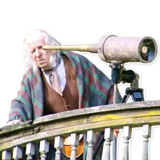 🔭 man, telescope, observing, old man, looking, elderly telegram sticker