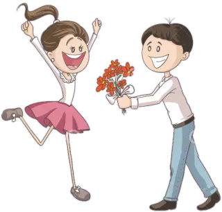 💐 любовь, романтика, пара, цветы, подарок, счастливый telegram sticker