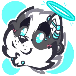 😇 동물, 사이보그, 만화, 일러스트, 디지털 아트, 미래, 캐릭터 telegram sticker