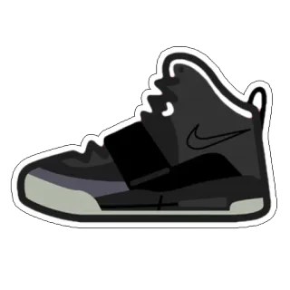 🍘 sneaker, shoe, footwear, sport, black telegram sticker