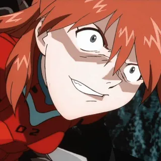 🤪 Asuka Langley Sohryu Neon Genesis Evangelion anime, character, girl, portrait, tv show telegram sticker