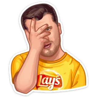 🤦‍♂️ Facepalm, Déception, Lays, Frustration, Sticker, Homme telegram sticker