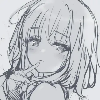 ✨ Dziewczyna anime, Ilustracja, Szkic, Słodkie, Manga, Postać telegram sticker