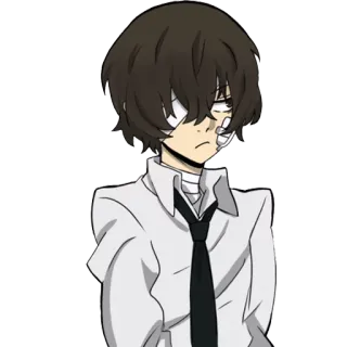 😕 Anime, Charakter, Dazai Osamu, Bungo Stray Dogs telegram sticker