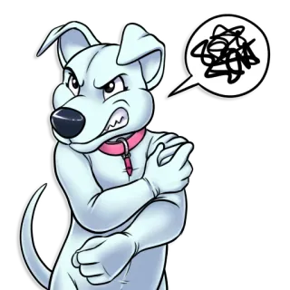 😤 perro, dibujo animado, enojado, frustrado, molesto, irritado telegram sticker