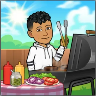 🍜 บาร์บีคิว, ทำอาหาร, ย่าง, อาหาร, เบอร์เกอร์, การ์ตูน telegram sticker