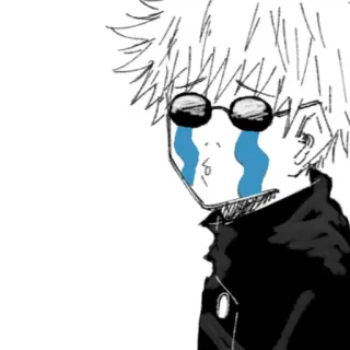 😭 Anime, Manga, Kreskówka, Płacz, Smutny, Okulary whatsapp sticker