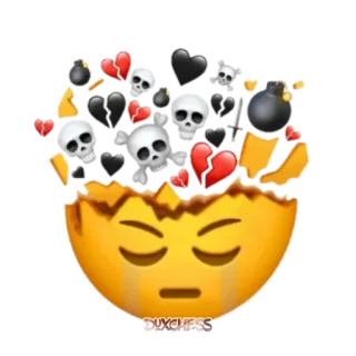 💣 絵文字, 失恋, 骸骨, 悲しい, 泣く telegram sticker