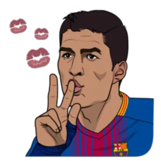 😘 Luis Suárez futebol, futebol, atleta, beijo, gesto, jogador telegram sticker
