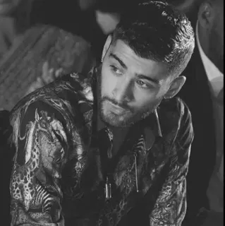 👑 Zayn Malik Sänger, Promi, Porträt, Mann, Musik, Künstler, Schwarzweiß telegram sticker