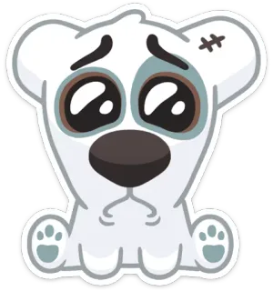 🙁 oso, triste, lindo, dibujo animado, animal, peluche whatsapp sticker