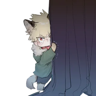 😭 Katsuki Bakugo My Hero Academia Anime, Manga, Wolf, Huilend, Fanart, Schattig telegram sticker