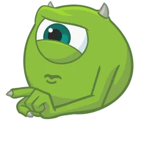 🫵 Mike Wazowski Monsters, Inc. Mike Glotzkowski, Die Monster AG, Disney, Pixar, denken, Cartoon, Figur telegram sticker