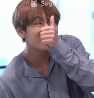 👍 Suga duim omhoog, portret, koreaans, persoon, man, positief telegram sticker