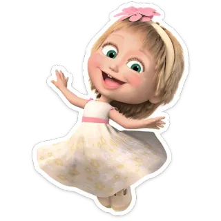 😃 Masha Masha and the Bear Cartoni animati, Ragazza, Animazione, Carino, Allegro, Masha e Orso telegram sticker