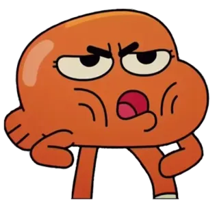 😠 Darwin The Amazing World of Gumball Dibujos animados, Pez, Enojado, Animado, Naranja whatsapp sticker