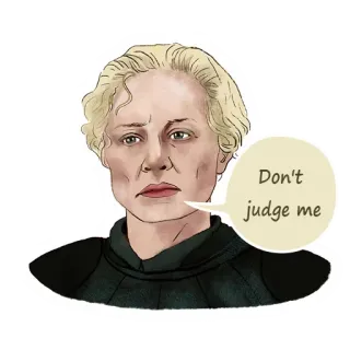 😡 Don't judge me donna, ritratto, fumetto, giudice, espressione, bionda whatsapp sticker