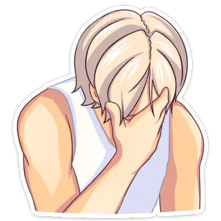 🤦‍♂ triste, molesto, facepalm, decepcionado, dibujo animado, emocional telegram sticker