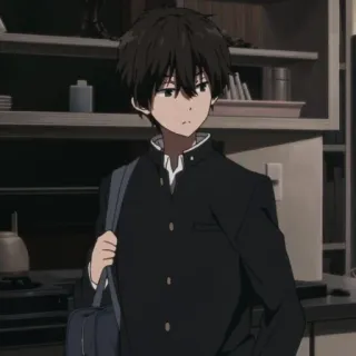 🔒 Anime, Menino, Uniforme escolar, Mochila, Estudante telegram sticker