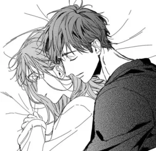 ✌ coppia, amore, romantico, affetto, disegno, anime, manga telegram sticker