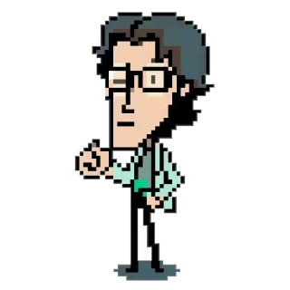 😘 pixel art, character, glasses, doctor, man telegram sticker