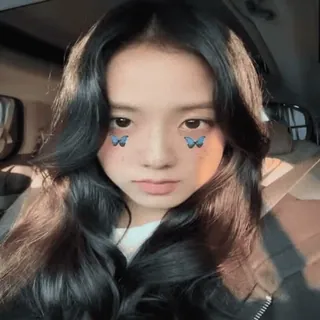 🌠 여자, 얼굴, 인물사진, 나비, 아름다움, 소녀 telegram sticker