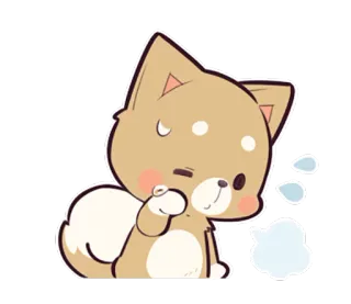 😰 собака, животное, мультфильм, милый, наклейка telegram sticker