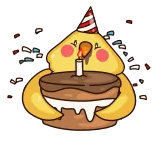 🎂 생일, 케이크, 축하, 파티, 귀여운, 촛불, 새 telegram sticker