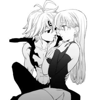 💕 Meliodas Seven Deadly Sins Anime, Paar, Manga, Romantik, Fantasy telegram sticker
