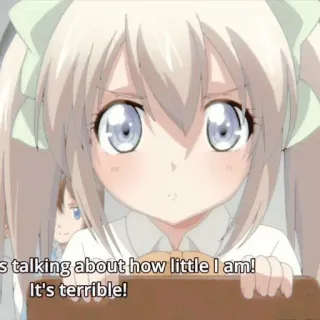🦩 s talking about how little I am!
It's terrible! Anime, Ragazza, Carina, Piccolo, Arrabbiata, Manga whatsapp sticker
