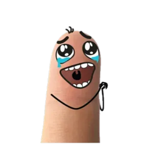 🙏 finger, cartoon, crying, sad, emoji whatsapp sticker