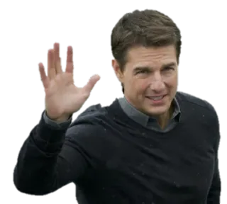 🙋 Tom Cruise นักแสดง, คนดัง, ผู้ชาย, โบกมือ, มือ, คน telegram sticker