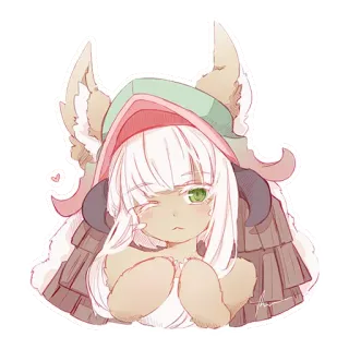 ❤️ Nanachi Made in Abyss Anime, Mangá, Nanachi, Made in Abyss, fofo, kawaii telegram sticker