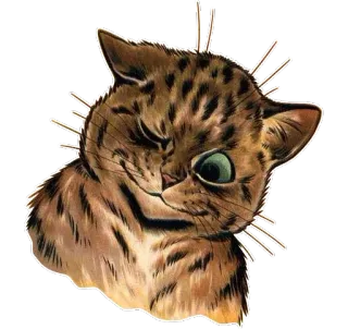 😉 chat, animal, clin d'oeil, vintage, mignon, animal de compagnie telegram sticker