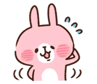😊 토끼, 귀여운, 분홍색, 스티커, 만화, 애니메이션 telegram sticker