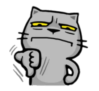 👎 Katze, Daumen runter, Daumen runter, Tier, Cartoon, Sticker telegram sticker