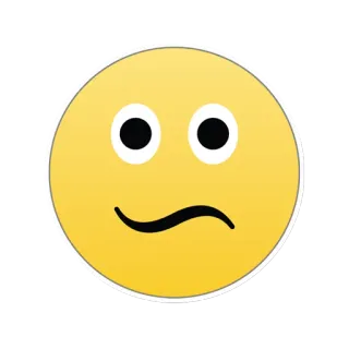 😟 Emoji, Inseguro, Pregunta, Confundido, Amarillo, Emoticono, Cara telegram sticker