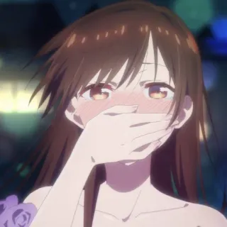 🍓 Chizuru Ichinose Rent-A-Girlfriend anime, garota, envergonhada, corando, Chizuru, Rent-a-Girlfriend, desenho animado telegram sticker