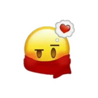 🧑‍🎄 emoji, love, heart, thinking, scarf, cold telegram sticker