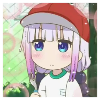 🤍 Kanna Kamui Miss Kobayashi's Dragon Maid Anime, Fille, Kawaii, Mignon, Dragon, Kanna telegram sticker