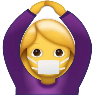 🙆‍♀️ Emoji, Masker, Covid, Pandemi, Wajah, Ekspresi, Kuning whatsapp sticker