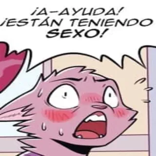 😱 ¡A-AYUDA! ¡ESTÁN TENIENDO SEXO! help, sex, comic, cat, shocked whatsapp sticker
