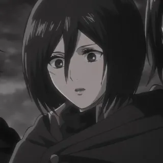 🧣 Mikasa Ackerman Attack on Titan Anime, L'Attaque des Titans, Mikasa Ackerman, Dessin animé telegram sticker