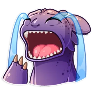 😭 khóc, quái vật, buồn, hoạt hình, nước mắt telegram sticker