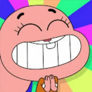😍 Anais Watterson The Amazing World of Gumball 만화, 동물, 토끼, 분홍색, 행복한, 귀여운 telegram sticker