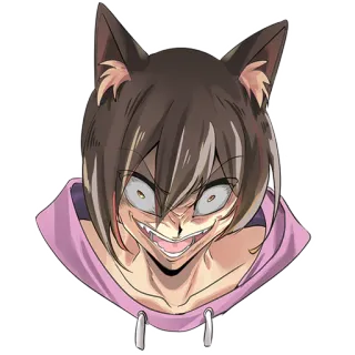 😄 Anime, Desenho animado, Gato, Assustador, Terror, Medonho, Mangá telegram sticker