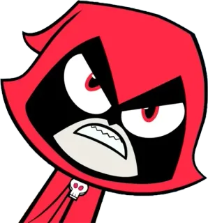 🖤 Raven Teen Titans Go! Мультфильм, Супергерой, Красный, Злой, Юные титаны telegram sticker