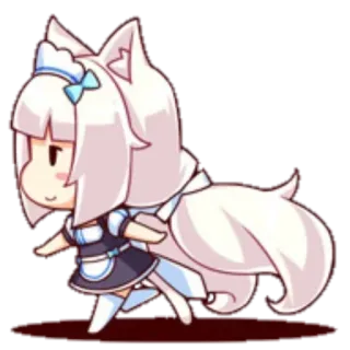 🚶‍♀️ Vanilla Nekopara Anime, Chibi, Neko, Ragazza gatto, Maid, Carino telegram sticker