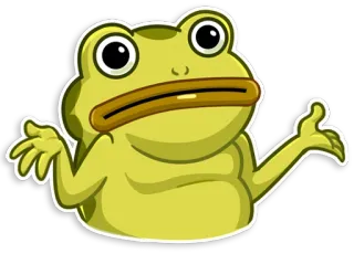 🤷‍♂️ ếch, hoạt hình, động vật, meme, câu hỏi, bối rối, nhún vai, dễ thương whatsapp sticker